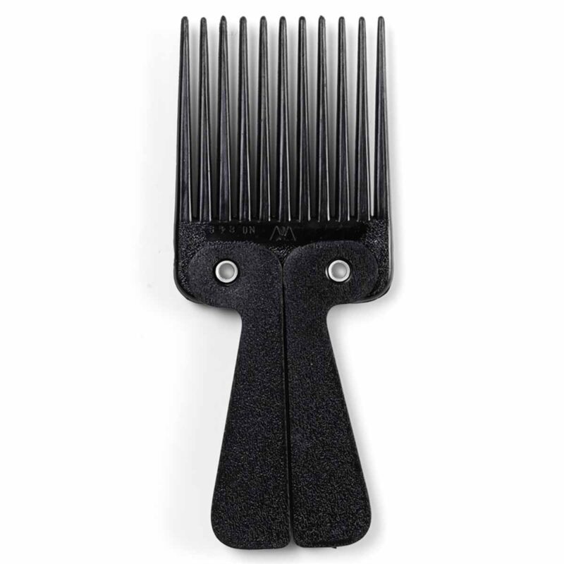 7151-Afro comb, Svart handle