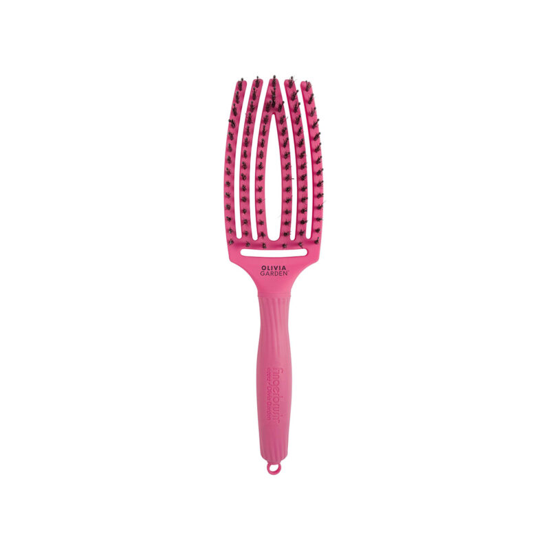 7653-OG Fingerbrush Care ionic Boar&Nylon Hot Pink, M